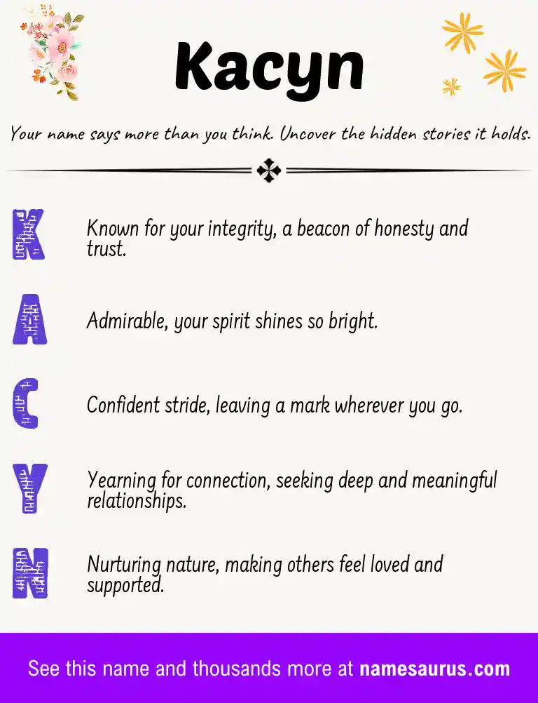 Acrostic poem about Kacyn.