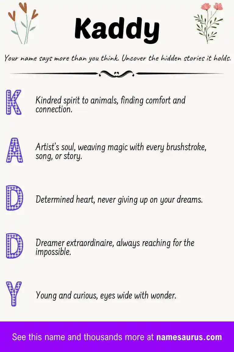 Acrostic poem about Kaddy.