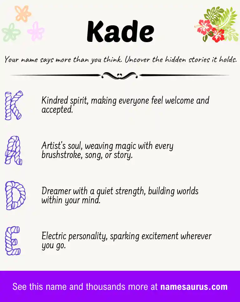 Acrostic poem about Kade.