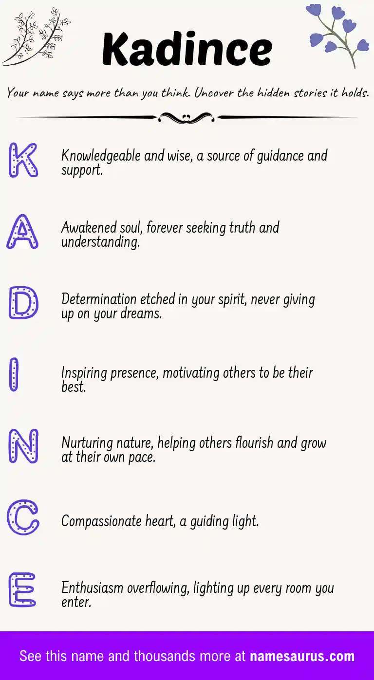 Acrostic poem about Kadince.