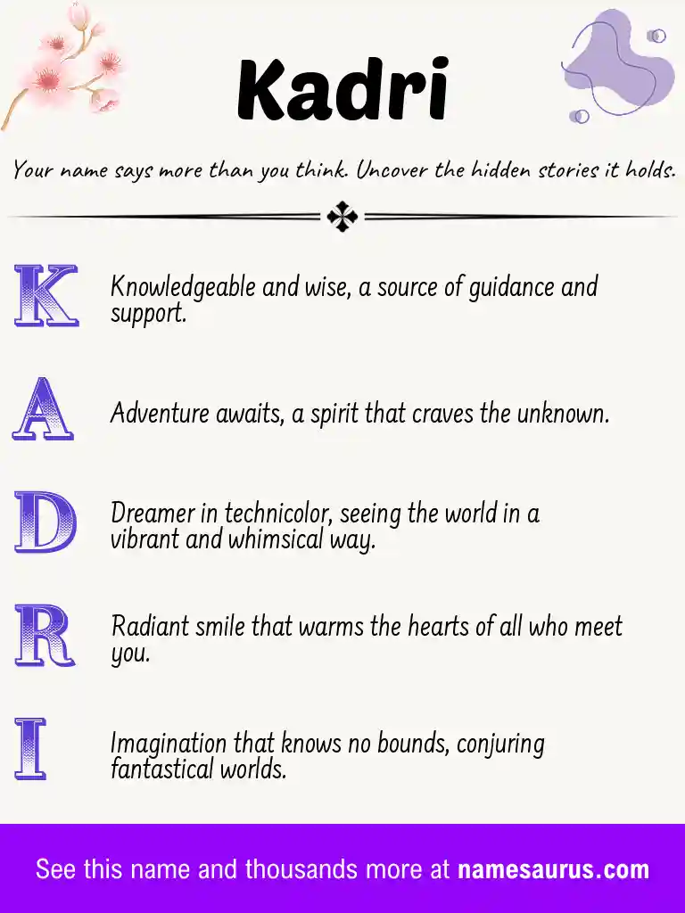Acrostic poem about Kadri.