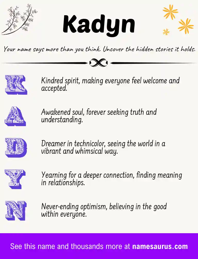 Acrostic poem about Kadyn.