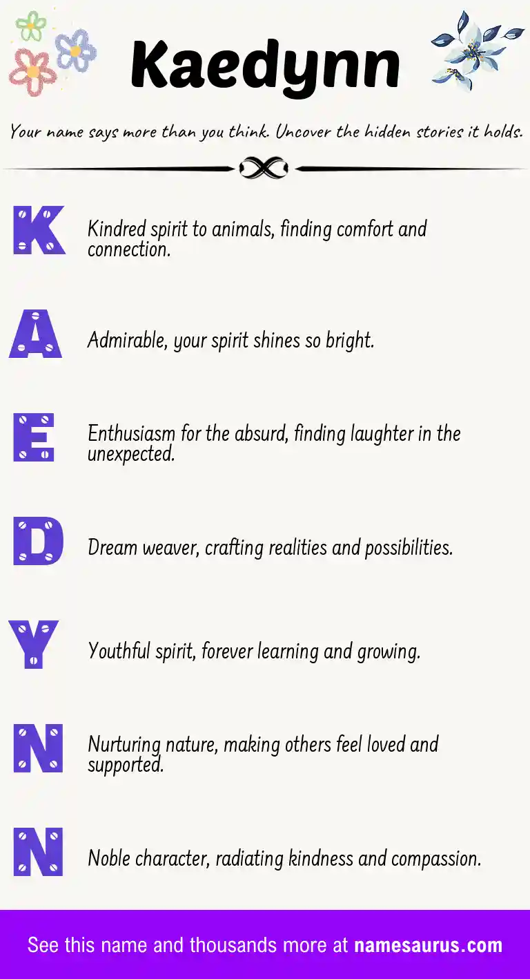 Acrostic poem about Kaedynn.