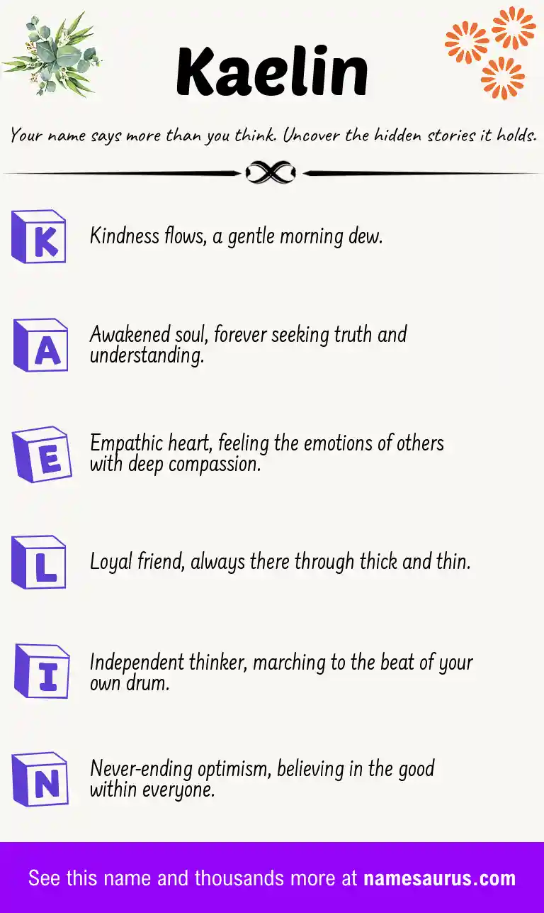 Acrostic poem about Kaelin.