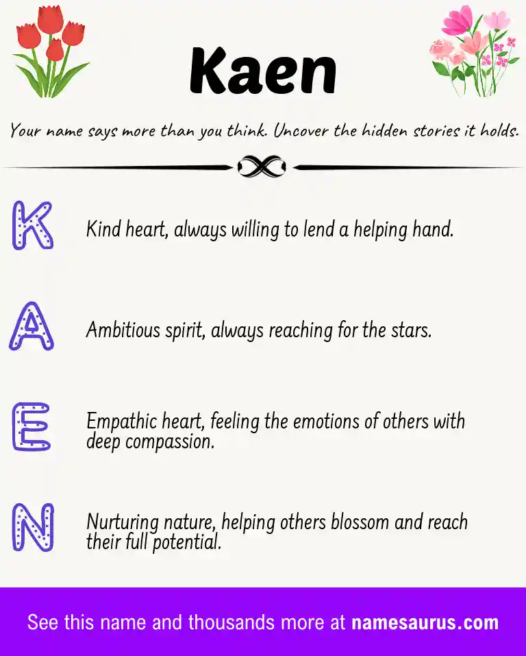 Acrostic poem about Kaen.