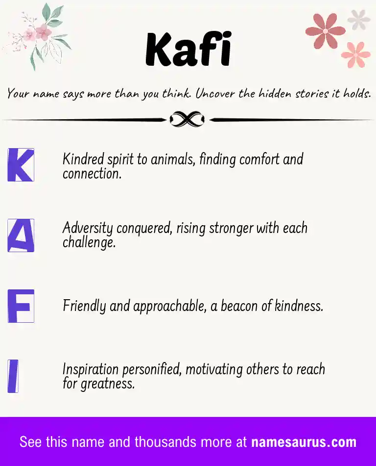 Acrostic poem about Kafi.
