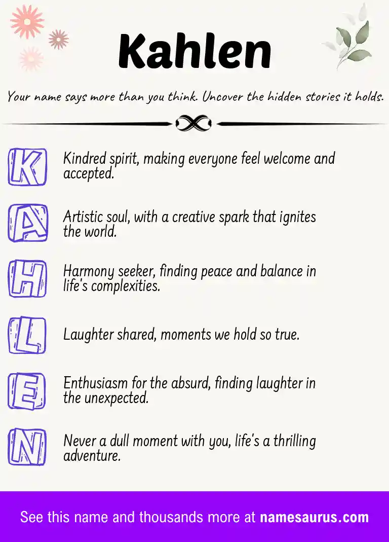 Acrostic poem about Kahlen.