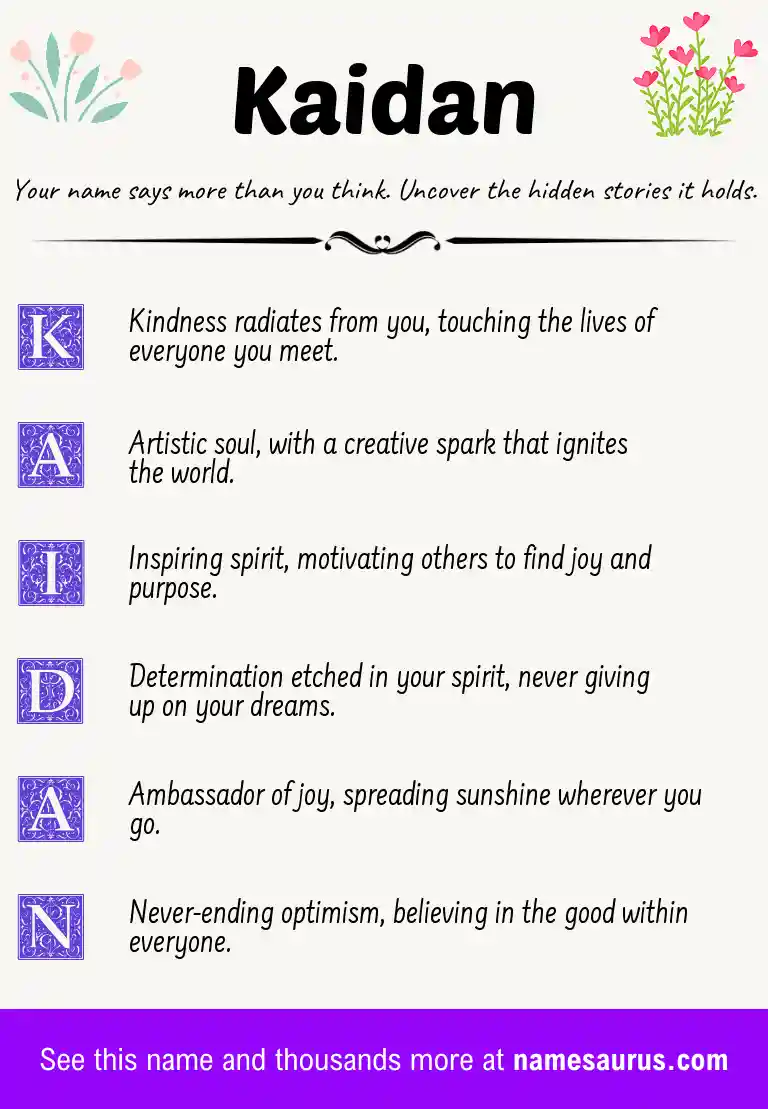 Acrostic poem about Kaidan.