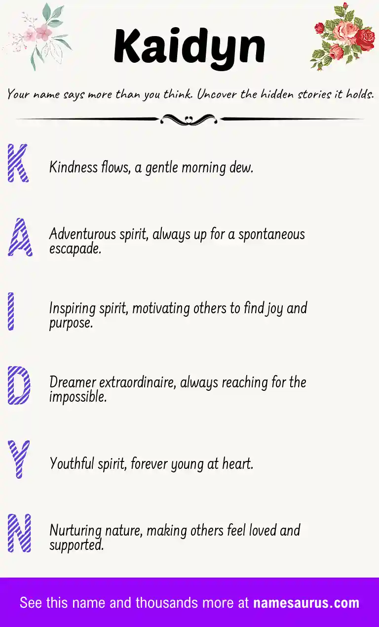 Acrostic poem about Kaidyn.