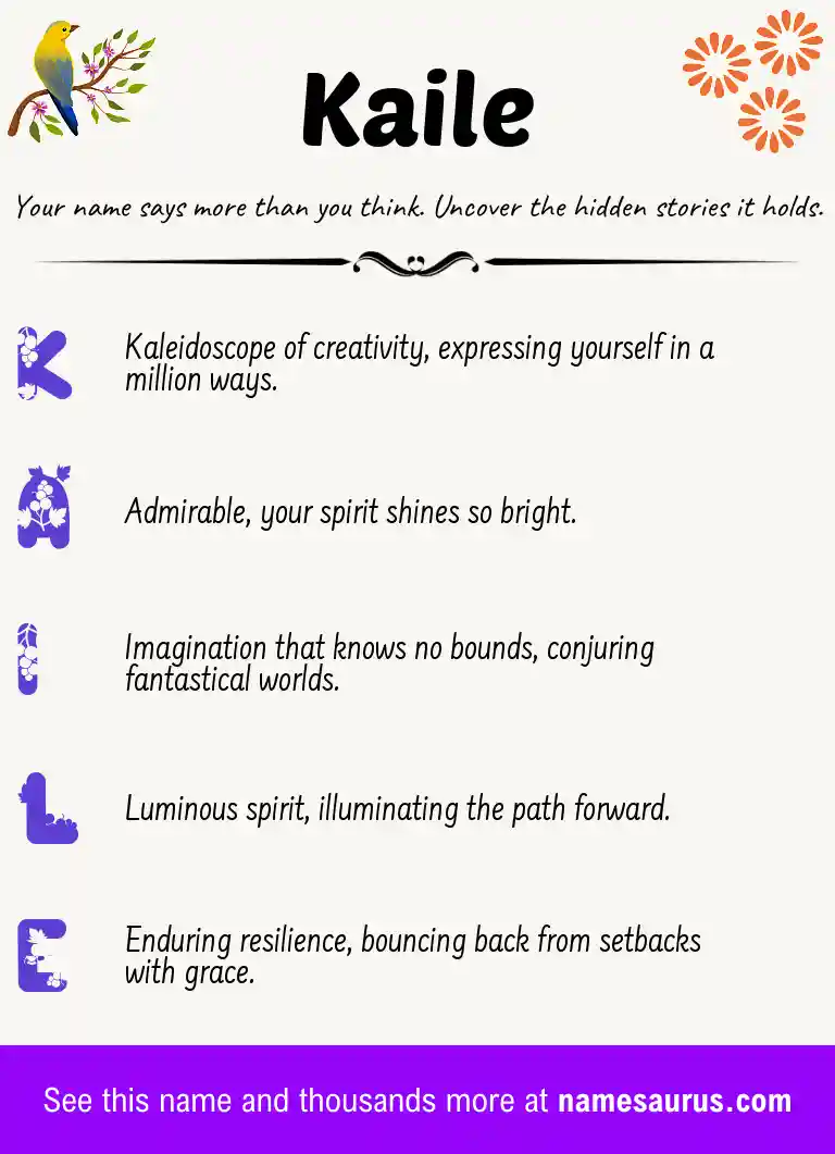 Acrostic poem about Kaile.