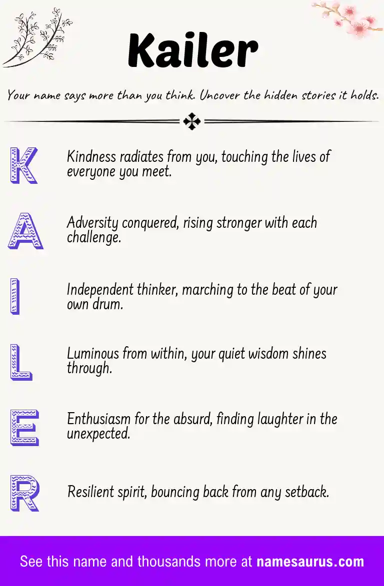 Acrostic poem about Kailer.