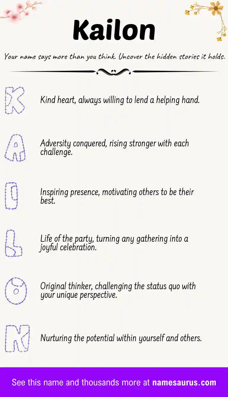 Acrostic poem about Kailon.