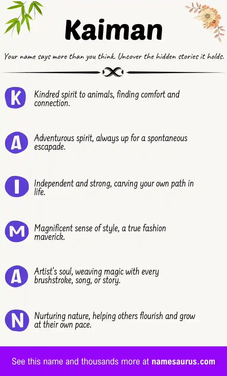 Acrostic poem about Kaiman.