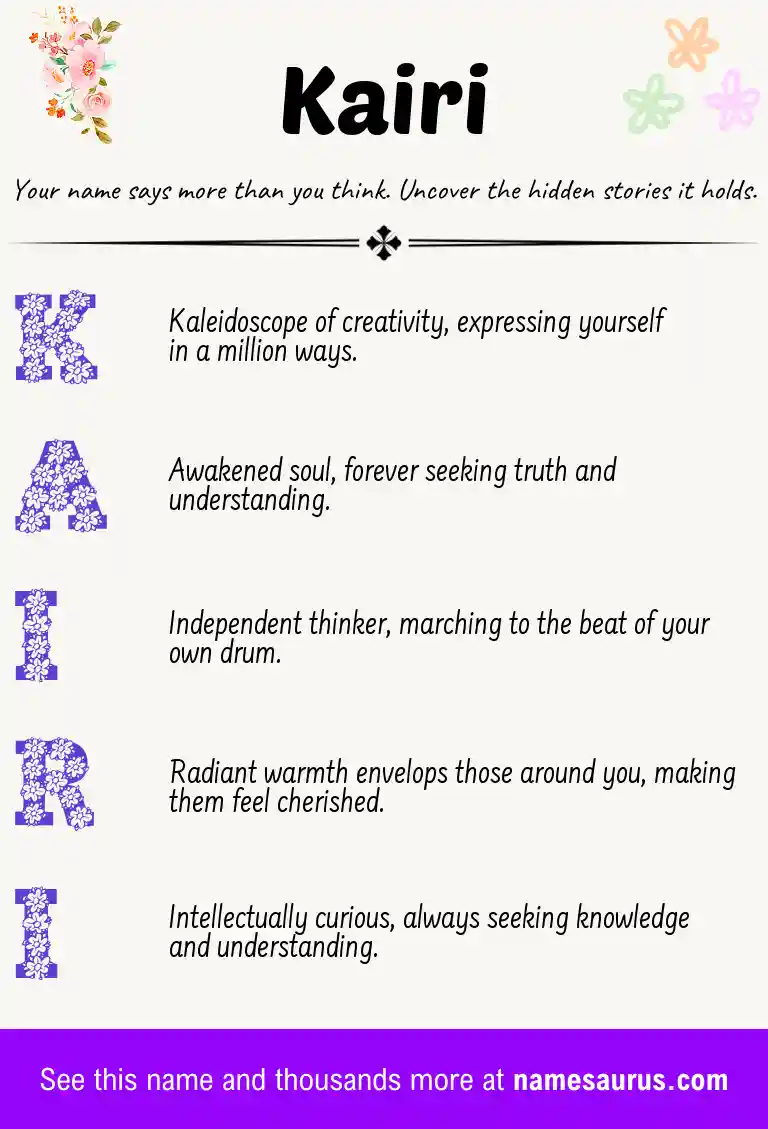 Acrostic poem about Kairi.