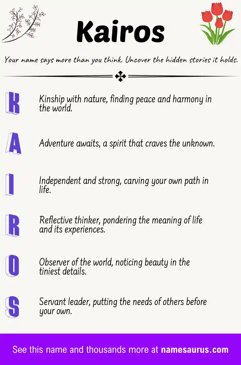 Acrostic poem about Kairos.