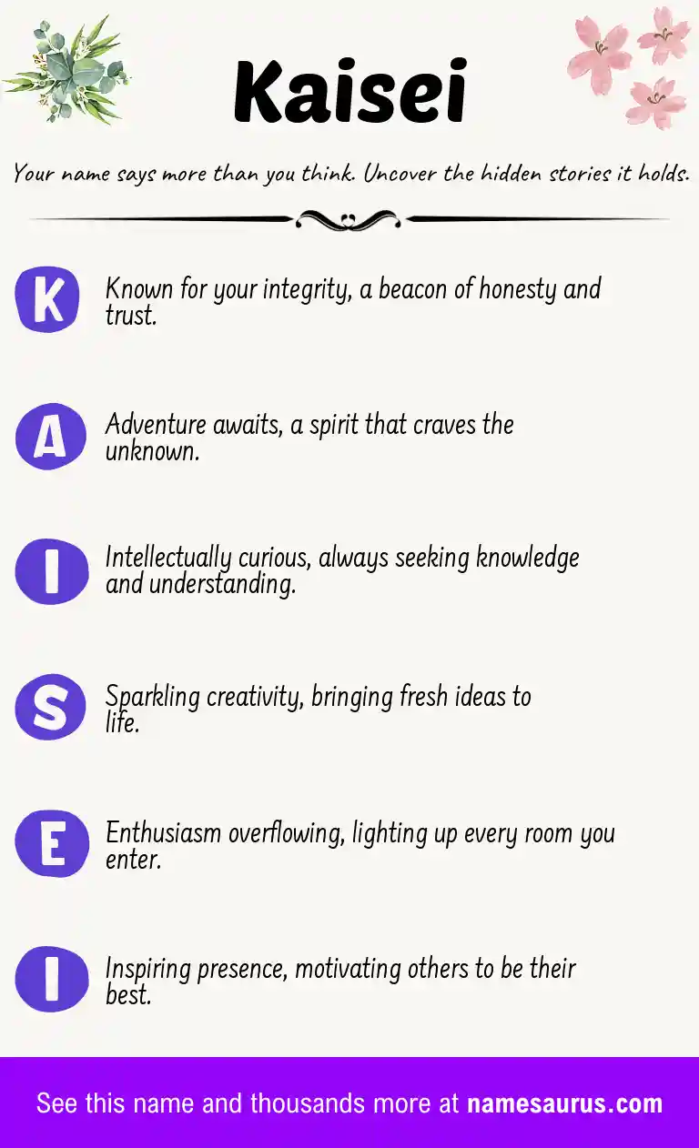 Acrostic poem about Kaisei.