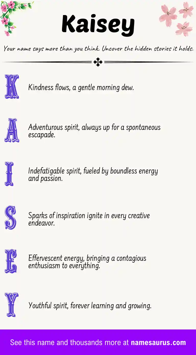 Acrostic poem about Kaisey.