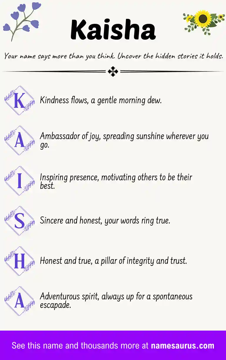Acrostic poem about Kaisha.