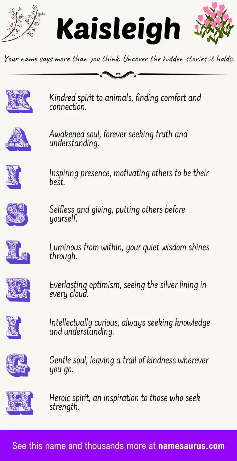 Acrostic poem about Kaisleigh.