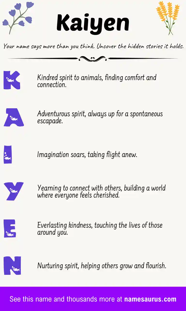 Acrostic poem about Kaiyen.