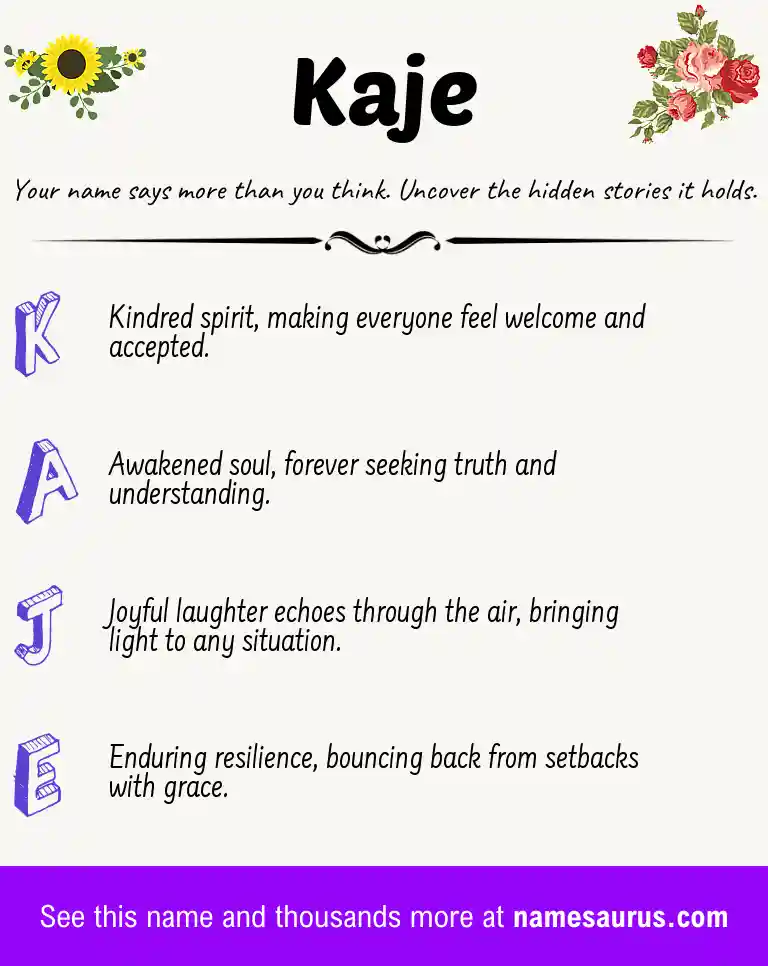Acrostic poem about Kaje.