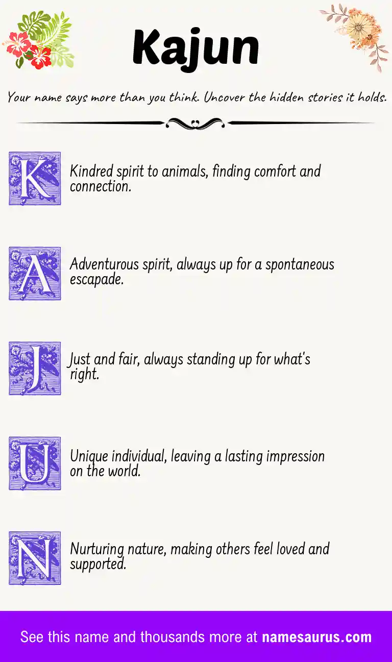 Acrostic poem about Kajun.