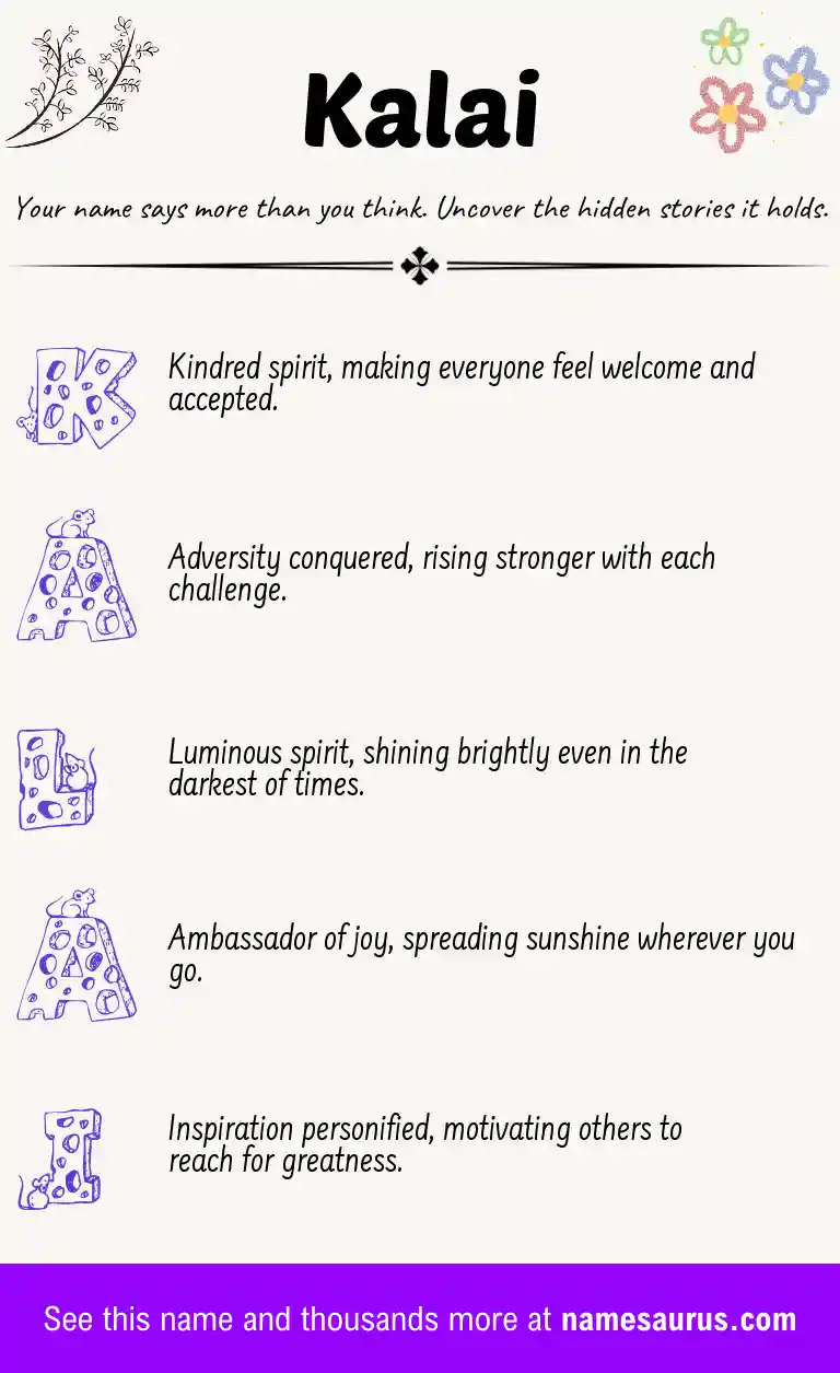 Acrostic poem about Kalai.