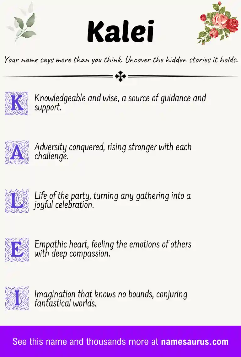 Acrostic poem about Kalei.