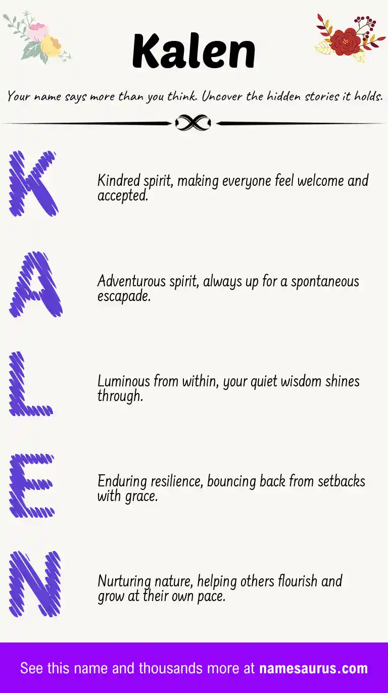 Acrostic poem about Kalen.