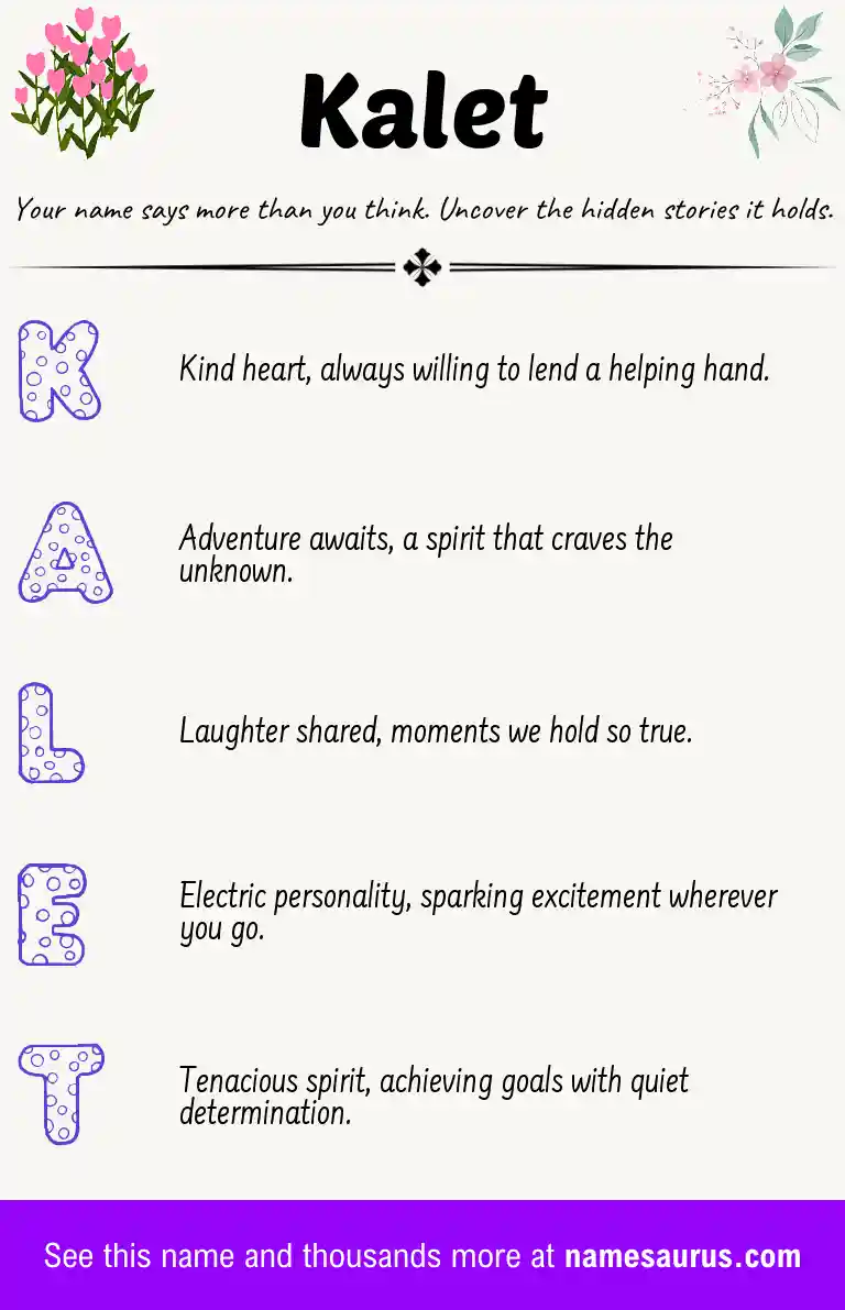 Acrostic poem about Kalet.