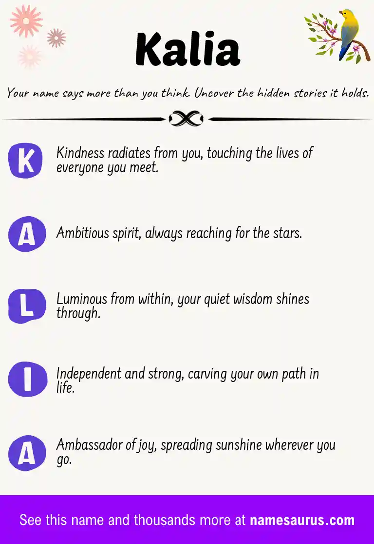 Acrostic poem about Kalia.