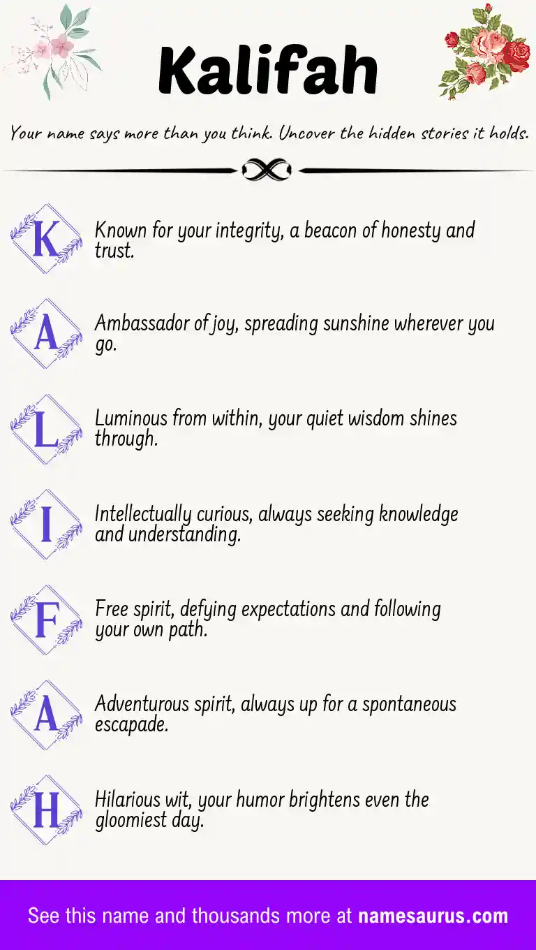 Acrostic poem about Kalifah.