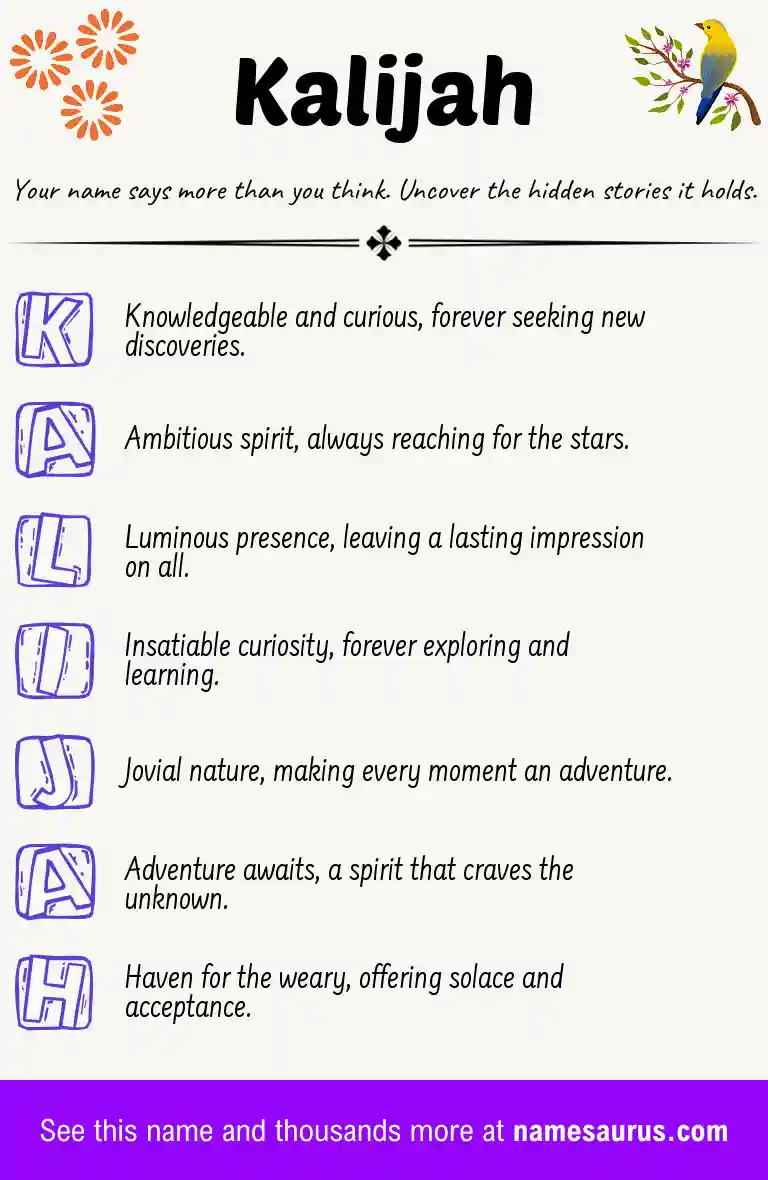 Acrostic poem about Kalijah.