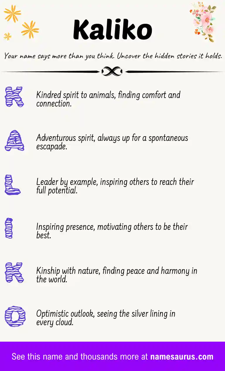 Acrostic poem about Kaliko.