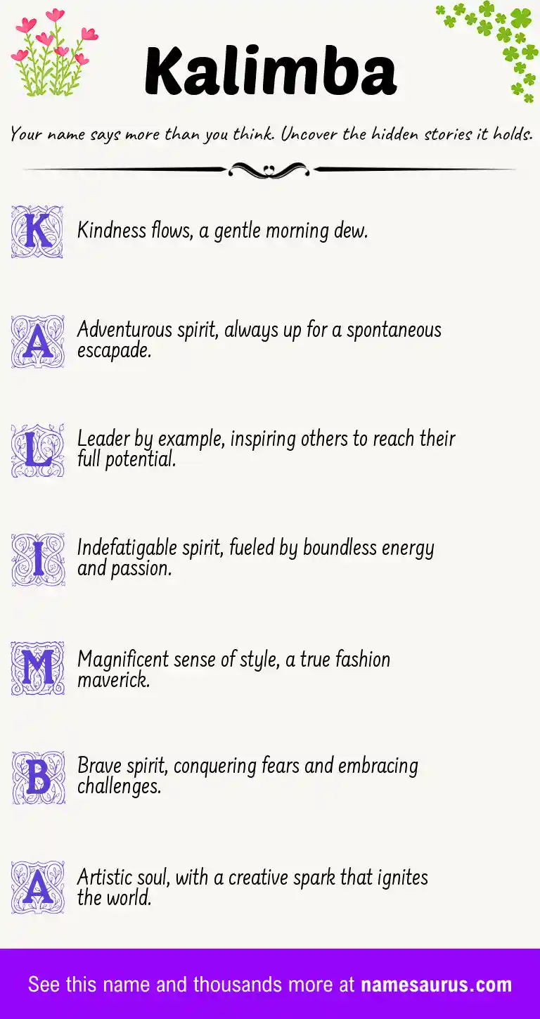 Acrostic poem about Kalimba.