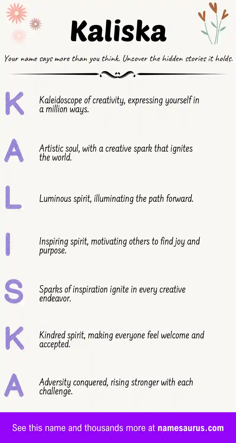 Acrostic poem about Kaliska.