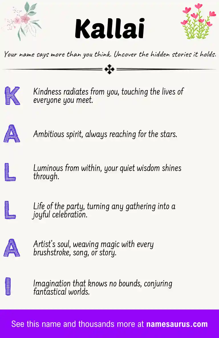Acrostic poem about Kallai.