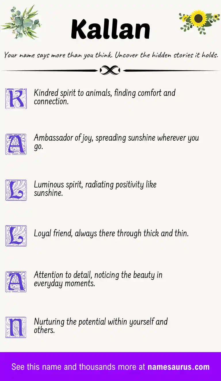 Acrostic poem about Kallan.