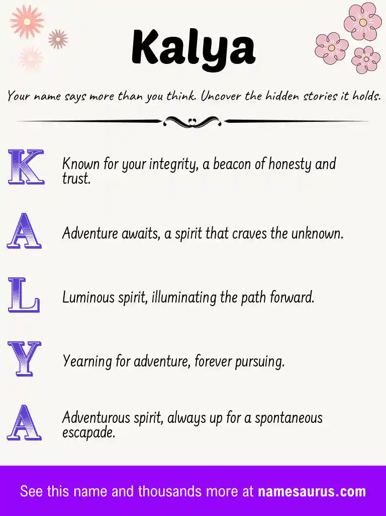 Acrostic poem about Kalya.
