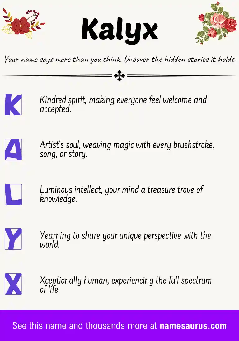 Acrostic poem about Kalyx.