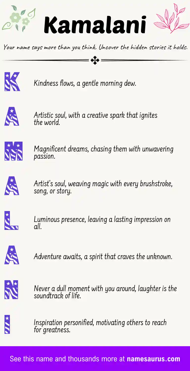 Acrostic poem about Kamalani.