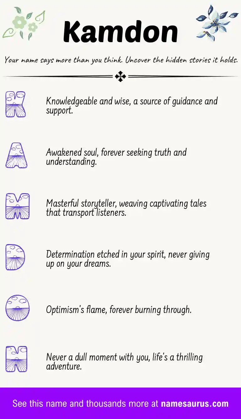 Acrostic poem about Kamdon.