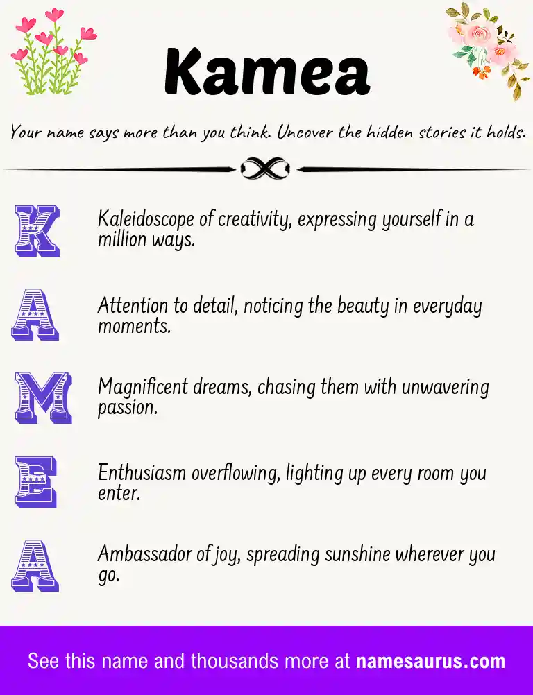 Acrostic poem about Kamea.