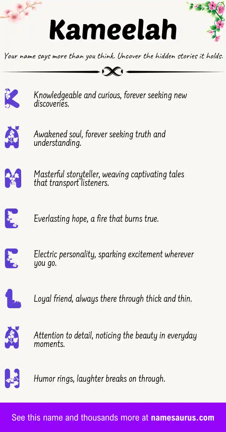 Acrostic poem about Kameelah.