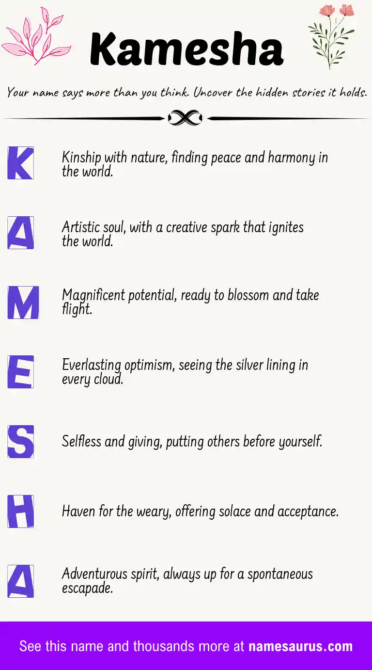 Acrostic poem about Kamesha.