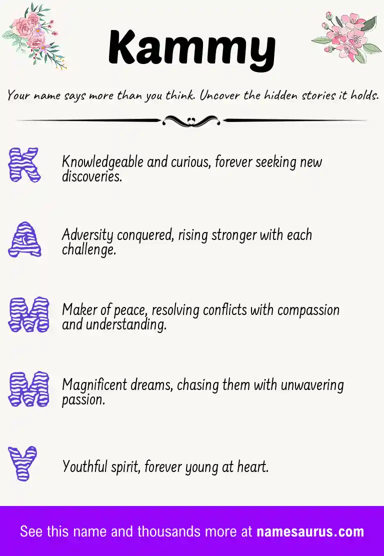 Acrostic poem about Kammy.