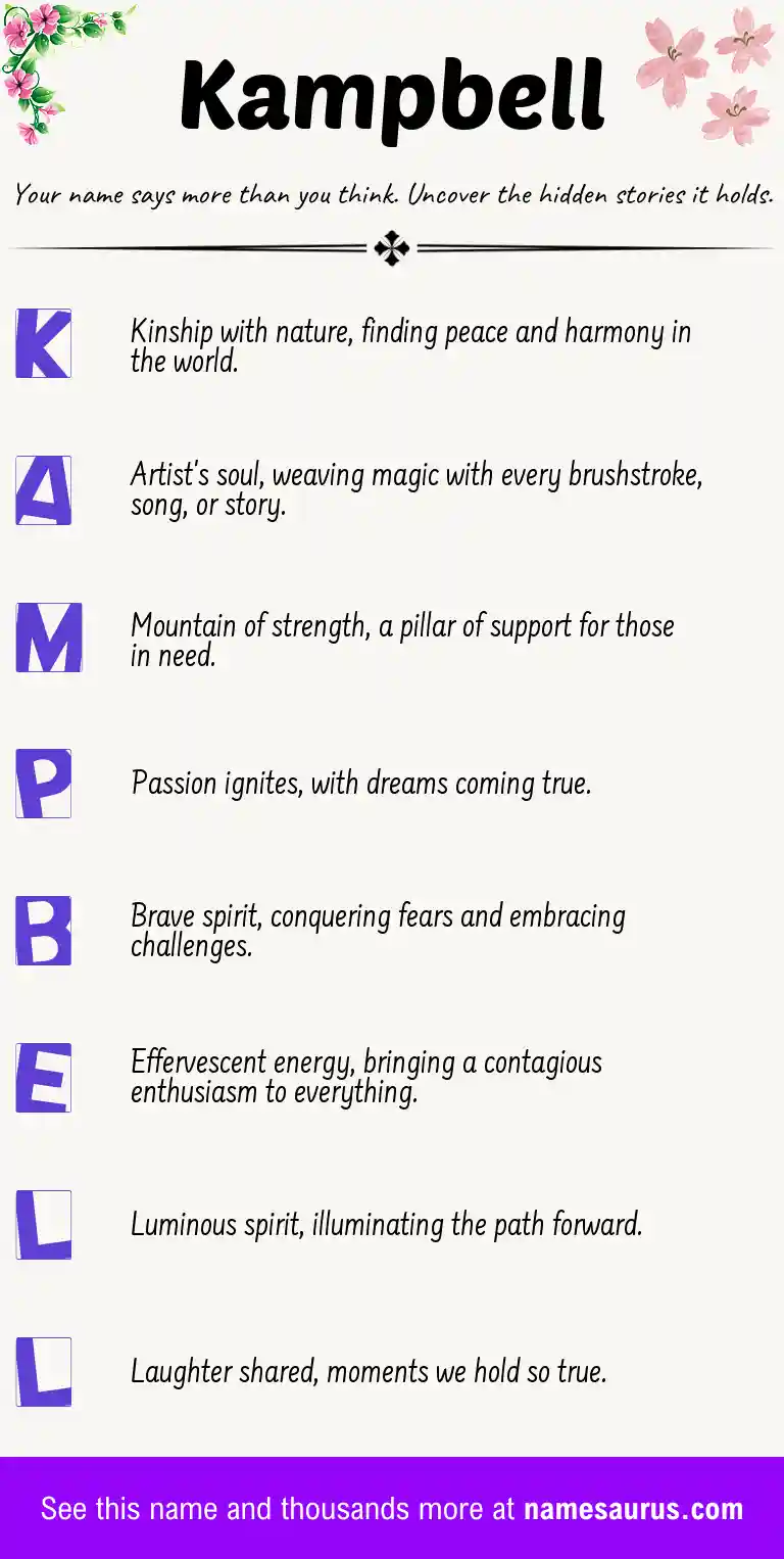 Acrostic poem about Kampbell.