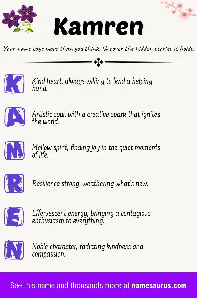 Acrostic poem about Kamren.