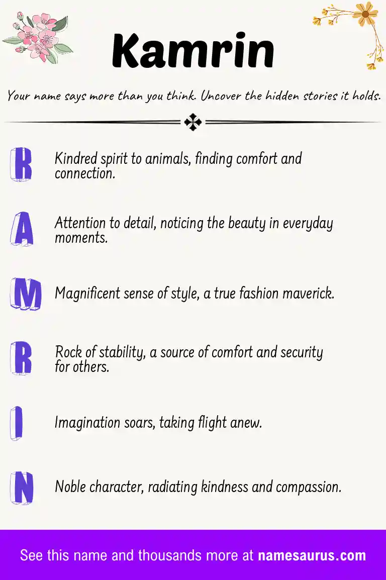 Acrostic poem about Kamrin.