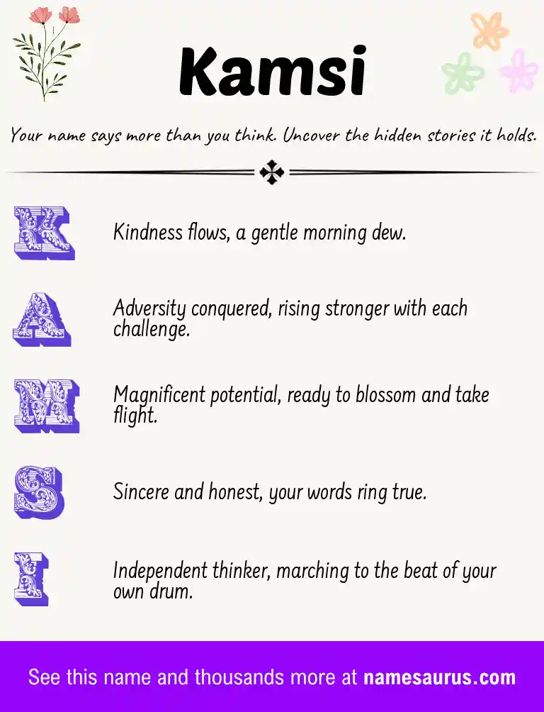 Acrostic poem about Kamsi.